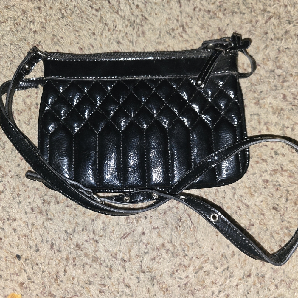 Nine West Black Quilted Crossbody Bag